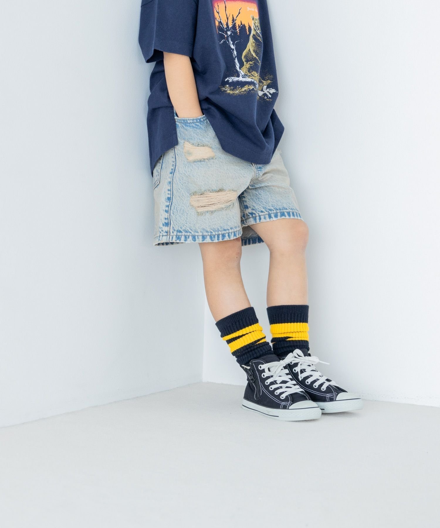 【ローリーズファーム/LOWRYS FARM / KIDS】のデニムショートパンツ インテリア・キッズ・メンズ・レディースファッション・服の通販 founy(ファニー) 　ファッション　Fashion　キッズファッション　KIDS　ボトムス　Bottoms/Kids　夏　Summer　定番　Standard　春　Spring　ブルーハードクラッシュ|ID: prp329100004537093 ipo3291000000032061049