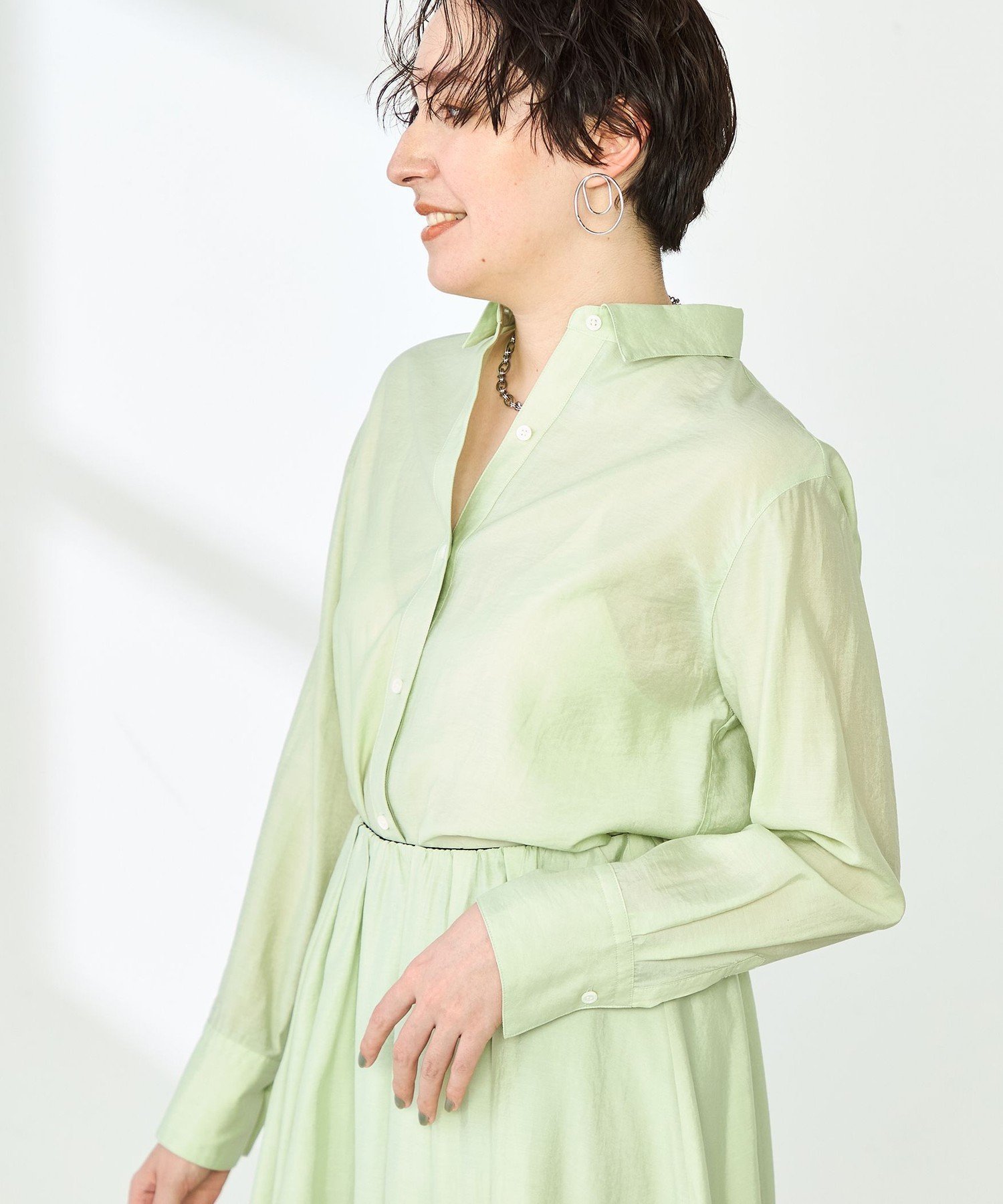 【ノーリーズ/NOLLEY'S】の《セットアップ対応》シアーローン2WAYシャツ 人気、トレンドファッション・服の通販 founy(ファニー) 　ファッション　Fashion　レディースファッション　WOMEN　トップス・カットソー　Tops/Tshirt　シャツ/ブラウス　Shirts/Blouses　2025年　2025　2025春夏・S/S　Ss,Spring/Summer,2025　おすすめ　Recommend　セットアップ　Set Up　ボトム　Bottom　エレガント 上品　Elegant　春　Spring　 other-1|ID: prp329100004537094 ipo3291000000032061047