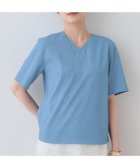 【インディヴィ/INDIVI】の春SALE!【洗える/凹凸素材】シンプルVネックブラウス ブルー|ID: prp329100004537106 ipo3291000000032061158
