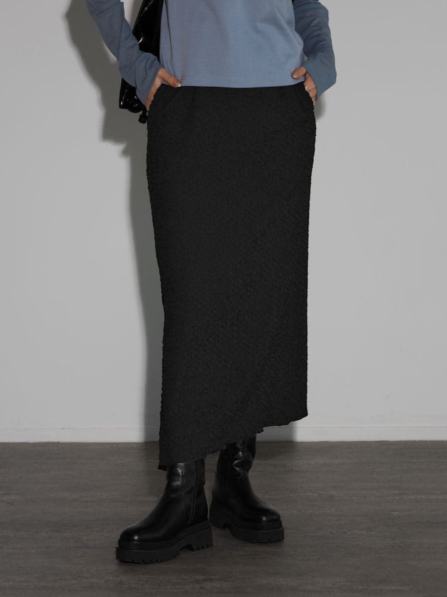 【ラシュッド/LASUD】のエンボスナロースカート 人気、トレンドファッション・服の通販 founy(ファニー) 　ファッション　Fashion　レディースファッション　Fashion for Women　スカート　Skirts　スリット　Slit, Slit Detail　ロング　Long, Long-Length　 other-1|ID: prp329100004537118 ipo3291000000032664424
