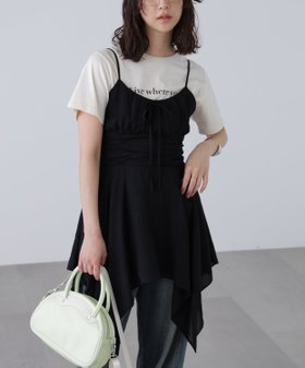 【フリーズマート/FREE'S MART】のイレヘムチュニックキャミワンピース 人気、トレンドファッション・服の通販 founy(ファニー) ファッション Fashion レディースファッション WOMEN ワンピース Dress キャミワンピース No Sleeve Dresses チュニック Tunic おすすめ Recommend イレヘム Ilehem ギャザー Gather シアー Sheer シャーリング Shirring デニム Denim トレンド Trend バランス Balance バレエ Ballet リボン Ribbon ワッシャー Washer |ID:prp329100004537564