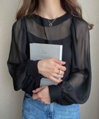 【ジュノア/JUNOAH】のバルーンスリーブシアーブラウス ブラック|ID: prp329100004537568 ipo3291000000032294970