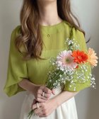 【ジュノア/JUNOAH】のバルーンスリーブシアーブラウス ピスタチオ|ID: prp329100004537568 ipo3291000000032294979