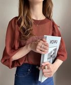 【ジュノア/JUNOAH】のバルーンスリーブシアーブラウス テラコッタ|ID: prp329100004537568 ipo3291000000032294981