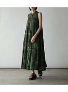 【ラシュッド/LASUD】のエスニックプリントノースリーブワンピース ダークグリーン|ID: prp329100004537578 ipo3291000000032708409