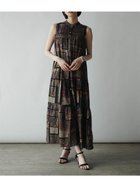【ラシュッド/LASUD】のエスニックプリントノースリーブワンピース モカ|ID: prp329100004537578 ipo3291000000032708410