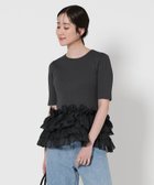 【ユナイテッドアローズ/UNITED ARROWS】のリボン ペプラム ニット DK.GRAY|ID:prp329100004537581