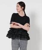 【ユナイテッドアローズ/UNITED ARROWS】のリボン ペプラム ニット BLACK|ID:prp329100004537581