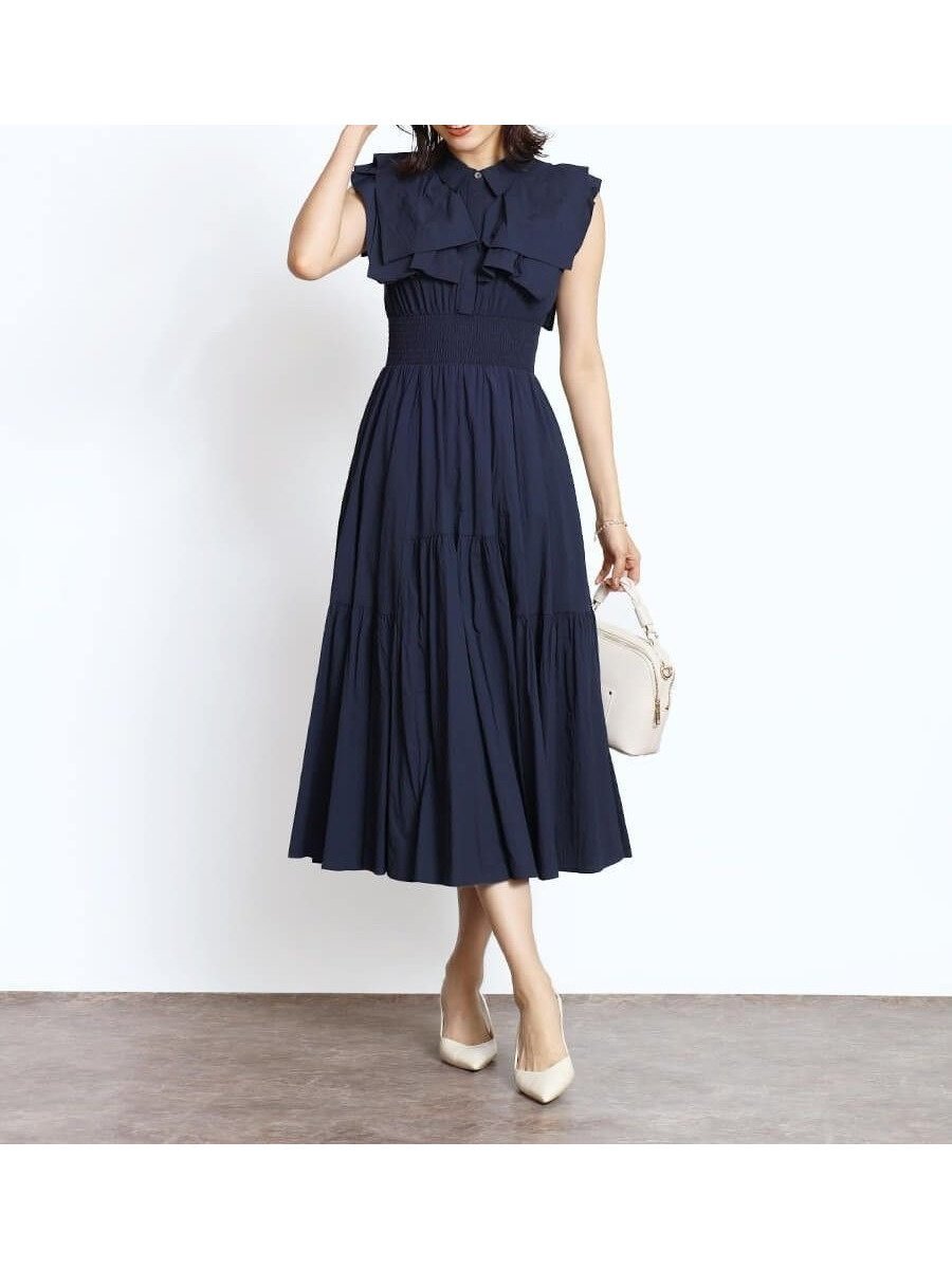 【ヴァン/Vin】のフリルティアードワンピース 人気、トレンドファッション・服の通販 founy(ファニー) 　ファッション　Fashion　レディースファッション　Fashion for Women　ワンピース　Dresses　おすすめ　Recommended / Our Picks　ギャザー　Gathered, Ruffled　シャーリング　Shirring, Ruched　フリル　Frill, Ruffle　ロマンティック　Romantic, Feminine Style　エレガント 上品　Elegant　 other-1|ID: prp329100004537582 ipo3291000000033350005
