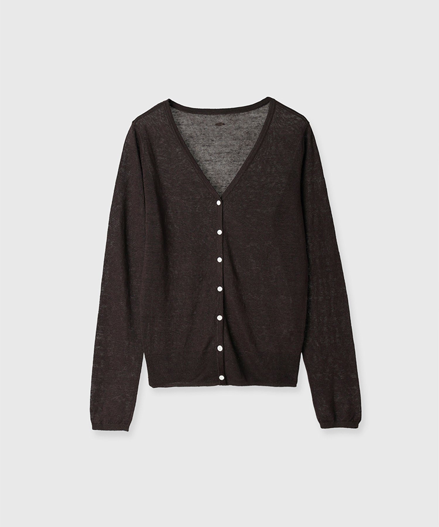 【アニュアンス/anuans】のItaly Linenベーシックニットカーディガン インテリア・キッズ・メンズ・レディースファッション・服の通販 founy(ファニー) 　ファッション　Fashion　レディースファッション　Fashion for Women　トップス・カットソー　Cut & Sew Tops　ニット　Knit Tops & Sweaters　カーディガン・羽織り　Layered Style Cardigans　イタリア　Italy　カーディガン　Cardigan, Knitwear　コンパクト　Compact, Small Size　シンプル　Simple, Minimal　デコルテ　Décolleté, Neckline　ラグジュアリー　Luxury, Elegant　リアル　Real, Realistic　リネン　Linen, Linen Fabric　エレガント 上品　Elegant　夏　Summer　長袖　Long Sleeve, Full Sleeve　BROWN|ID: prp329100004537593 ipo3291000000033226733