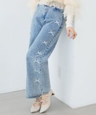 【マジェスティック レゴン/MAJESTIC LEGON】のリボンビジューデニムパンツ サックス|ID: prp329100004537652 ipo3291000000032064611