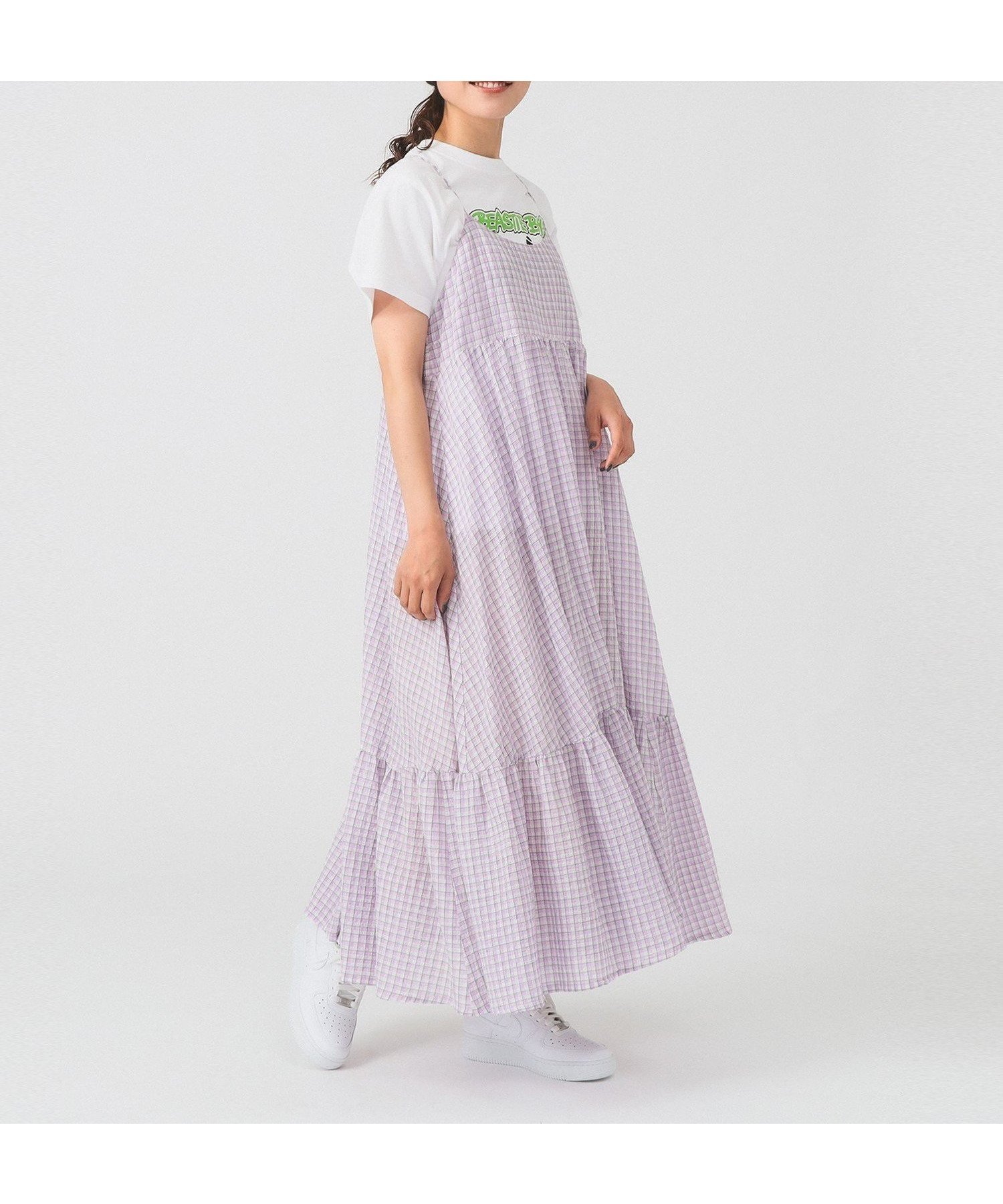 【ビームス ウイメン/BEAMS】の【夏ワンピ/ゆったり/おでかけ/洗濯機OK】ワッシャー チェック キャミワンピース 25SS インテリア・キッズ・メンズ・レディースファッション・服の通販 founy(ファニー) 　ファッション　Fashion　レディースファッション　Fashion for Women　ワンピース　Dresses　キャミソールワンピース　Camisole Dresses　キャミワンピース　Cami Dress, Slip Dress　ギャザー　Gathered, Ruffled　サンダル　Sandals, Summer Shoes　シアー　Sheer, See-Through　シューズ　Shoes, Footwear　チェック　Check, Plaid, Tartan　ノースリーブ　Sleeveless, No-Sleeve　フラット　Flat, Flat Shoes　ペチコート　Petticoat, Underskirt　リゾート　Resort, Vacation Style　リボン　Ribbon, Bow　ワッシャー　Washer, Crinkled Finish　おすすめ　Recommended / Our Picks　夏　Summer　エレガント 上品　Elegant　2025年　2025　2025春夏・S/S　Spring/Summer 2025 SS25　LAVENDER|ID: prp329100004537664 ipo3291000000032720162
