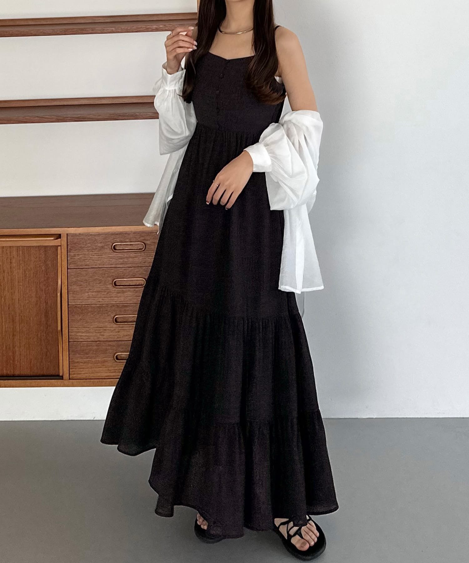 【ジュノア/JUNOAH】のcallautia キャミワンピース インテリア・キッズ・メンズ・レディースファッション・服の通販 founy(ファニー) 　ファッション　Fashion　レディースファッション　Ladies' Fashion Online　ワンピース　Dress　キャミワンピース　No Sleeve Dresses　キャミワンピース　Cami Dress　チャコール|ID: prp329100004537708 ipo3291000000032643021
