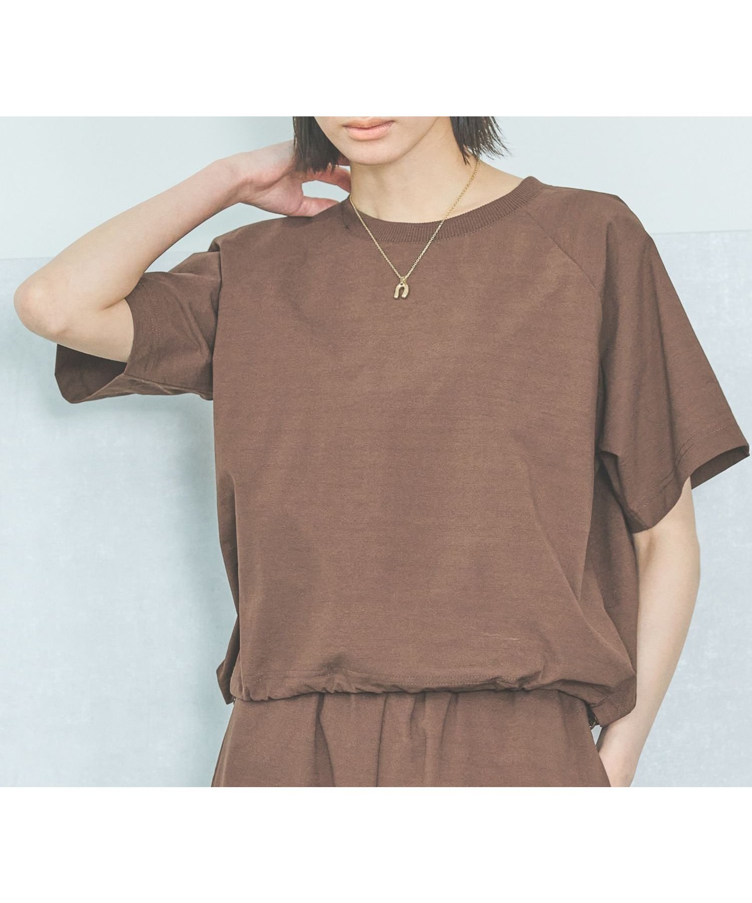 【ラコレ/LAKOLE】のカットドロストプルオーバー インテリア・キッズ・メンズ・レディースファッション・服の通販 founy(ファニー) 　ファッション　Fashion　レディースファッション　Ladies' Fashion Online　トップス・カットソー　Tops/Tshirt　プルオーバー　Pullover　おすすめ　Recommend　カットソー　Cut And Sew　コンパクト　Compact　ストレッチ　Stretch　スリーブ　Sleeve　セットアップ　Set Up　ボトム　Bottom　【新色】ブラウン|ID: prp329100004537718 ipo3291000000032591554