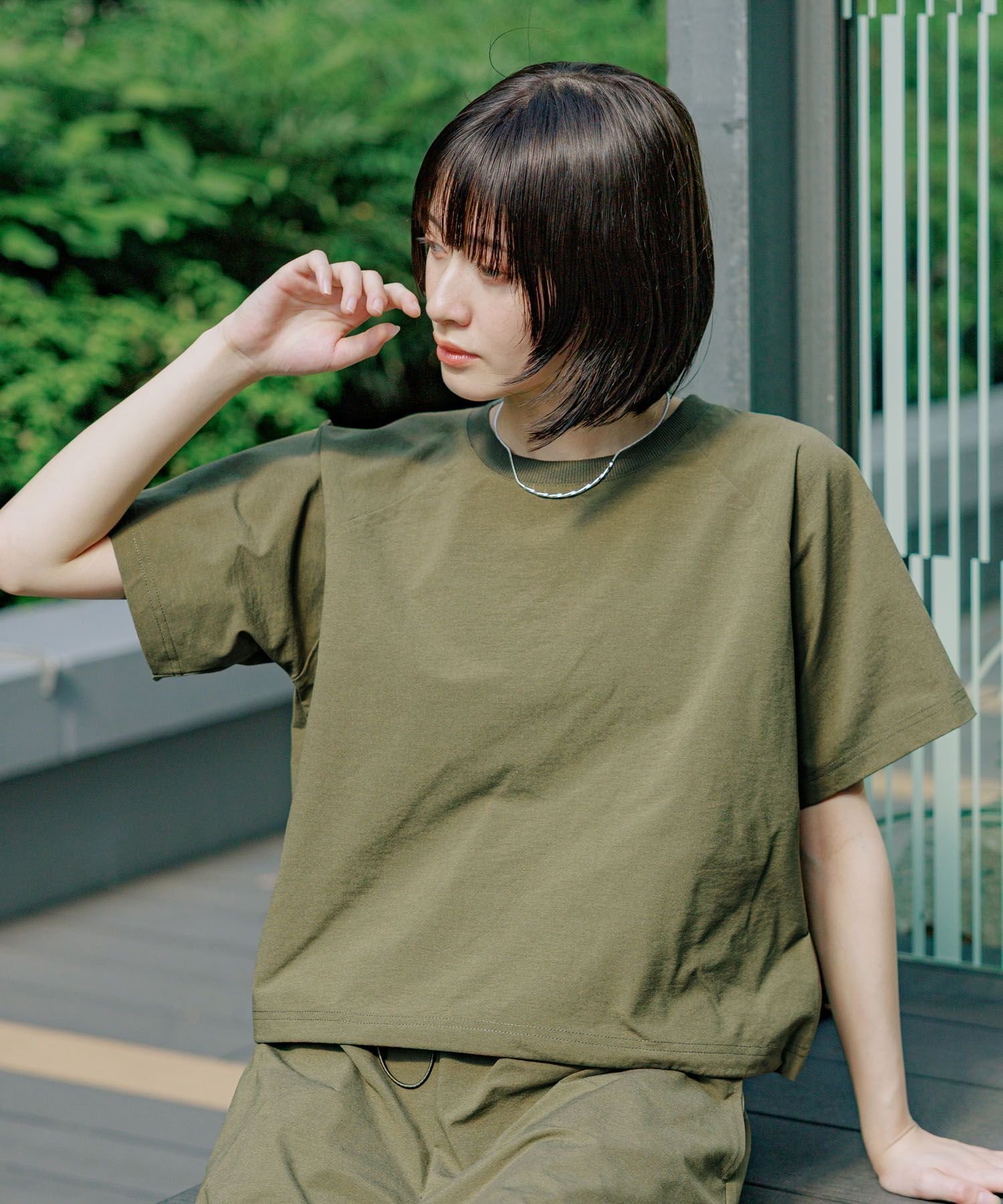 【ラコレ/LAKOLE】のカットドロストプルオーバー インテリア・キッズ・メンズ・レディースファッション・服の通販 founy(ファニー) 　ファッション　Fashion　レディースファッション　Ladies' Fashion Online　トップス・カットソー　Tops/Tshirt　プルオーバー　Pullover　おすすめ　Recommend　カットソー　Cut And Sew　コンパクト　Compact　ストレッチ　Stretch　スリーブ　Sleeve　セットアップ　Set Up　ボトム　Bottom　カーキ|ID: prp329100004537718 ipo3291000000032591555