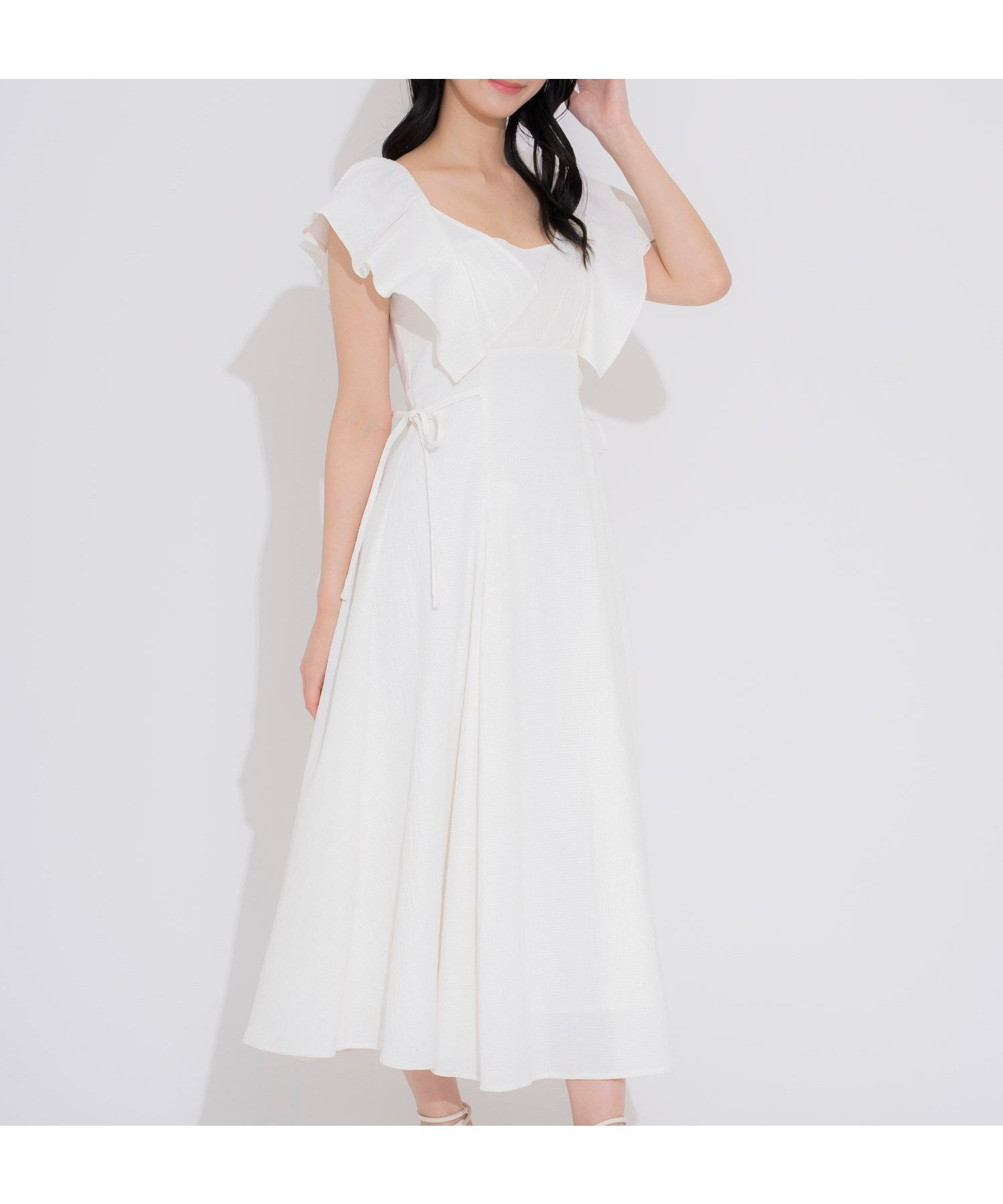 【ノエラ/Noela】の2WAYフリルサッカーワンピ インテリア・キッズ・メンズ・レディースファッション・服の通販 founy(ファニー) 　ファッション　Fashion　レディースファッション　WOMEN　ワンピース　Dress　オフショル　Off Shoulder　サッカー　Soccer　デコルテ　Decolletage　フリル　Frills　ポケット　Pocket　リボン　Ribbon　夏　Summer　オフホワイト|ID: prp329100004537730 ipo3291000000032065033