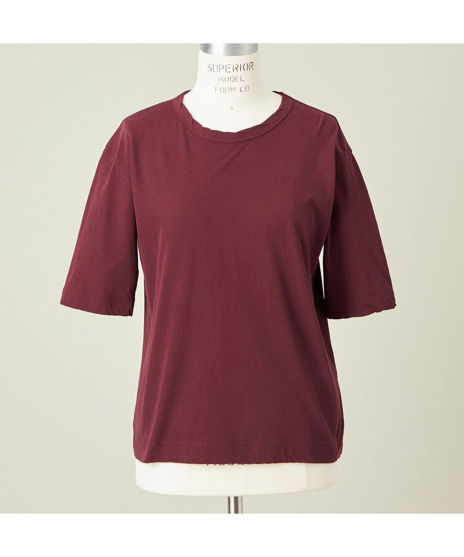 【ユナイテッドアローズ/UNITED ARROWS】のconte クルーネック Tシャツ インテリア・キッズ・メンズ・レディースファッション・服の通販 founy(ファニー) 　ファッション　Fashion　レディースファッション　WOMEN　トップス・カットソー　Tops/Tshirt　シャツ/ブラウス　Shirts/Blouses　ロング / Tシャツ　T-Shirts　シンプル　Simple　スリーブ　Sleeve　ハーフ　Half　WINE|ID: prp329100004537736 ipo3291000000032293050