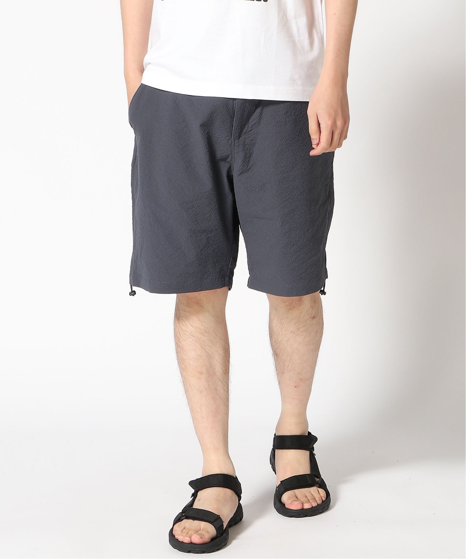 【ジムマスター/gym master / MEN】のgym master/ULGRIDシアサッカードローコードショーツ インテリア・キッズ・メンズ・レディースファッション・服の通販 founy(ファニー) 　ファッション　Fashion　メンズファッション　MEN　クラシカル　Classical　ショート　Short　スポーツ　Sports　セットアップ　Set Up　ドローコード　Draw Cord　ポケット　Pocket　メッシュ　Mesh　軽量　Lightweight　チャコールグレー|ID: prp329100004537753 ipo3291000000032065150