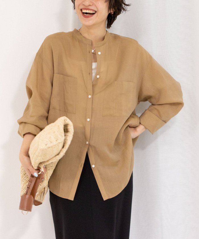 【ノーリーズ/NOLLEY'S】のシアー/ストライプバンドカラーブラウス インテリア・キッズ・メンズ・レディースファッション・服の通販 founy(ファニー) https://founy.com/ ファッション Fashion レディースファッション WOMEN トップス・カットソー Tops/Tshirt シャツ/ブラウス Shirts/Blouses 2025年 2025 2025春夏・S/S Ss,Spring/Summer,2025 おすすめ Recommend シアー Sheer ポケット Pocket 夏 Summer 羽織 Haori |ID: prp329100004537754 ipo3291000000032065151