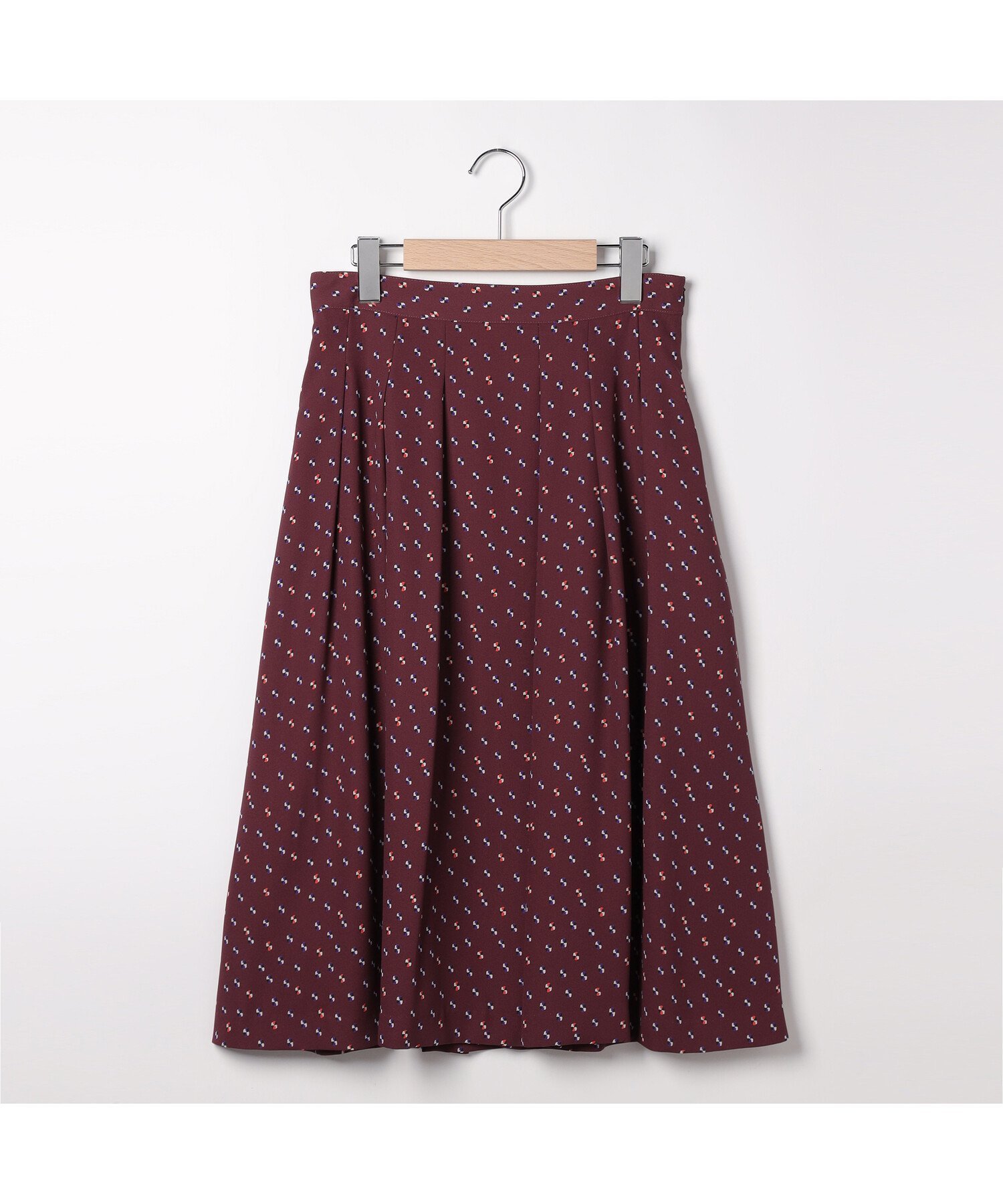 【スキャパ/SCAPA】のメタモルドットプリントスカート インテリア・キッズ・メンズ・レディースファッション・服の通販 founy(ファニー) 　ファッション　Fashion　レディースファッション　WOMEN　スカート　Skirt　ドット　Dot　ドレープ　Drape　フェミニン　Feminine　フレア　Flare　プリント　Print　プリーツ　Pleats　レッド|ID: prp329100004537764 ipo3291000000032387106