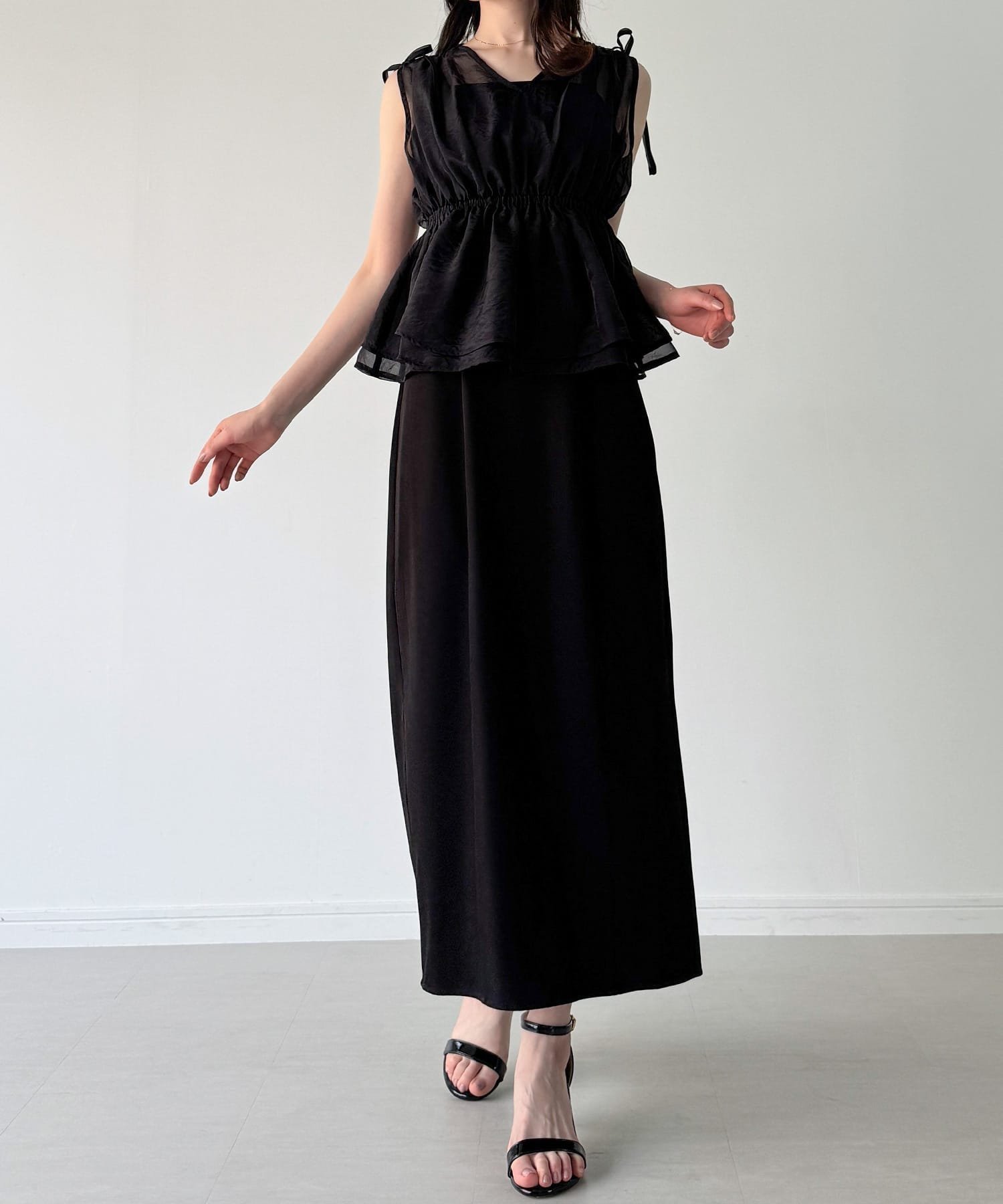 【ジュノア/JUNOAH】の肩リボンシアーベスト + キャミワンピース set(薄手,裏地なし) 人気、トレンドファッション・服の通販 founy(ファニー) 　ファッション　Fashion　レディースファッション　Ladies' Fashion Online　アウター　Coat Outerwear　ワンピース　Dress　キャミワンピース　No Sleeve Dresses　キャミワンピース　Cami Dress　ベスト　Vest　 other-1|ID: prp329100004537787 ipo3291000000032641028
