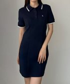 【ジュノア/JUNOAH】のLouere ロゴ刺繍ミニポロワンピース ネイビー|ID: prp329100004537798 ipo3291000000032714471
