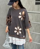 【チャオパニックティピー/CIAOPANIC TYPY】の【HELLO.SANFRANCISCO】フラワーカットビッグTEE チャコールグレー|ID: prp329100004537800 ipo3291000000032657727