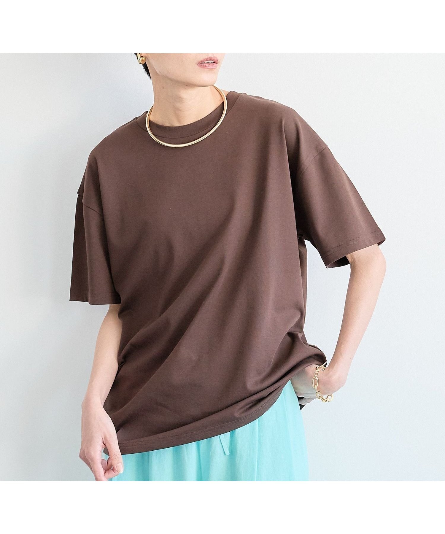 【バンヤードストーム/BARNYARDSTORM】のGIZAコットンTシャツ 汗染み軽減 インテリア・キッズ・メンズ・レディースファッション・服の通販 founy(ファニー) 　ファッション　Fashion　レディースファッション　WOMEN　トップス・カットソー　Tops/Tshirt　シャツ/ブラウス　Shirts/Blouses　ロング / Tシャツ　T-Shirts　おすすめ　Recommend　インナー　Inner　カットソー　Cut And Sew　デニム　Denim　ボトム　Bottom　リネン　Linen　ビジネス 仕事 通勤　Business　春　Spring　ブラウン50|ID: prp329100004537832 ipo3291000000032065577