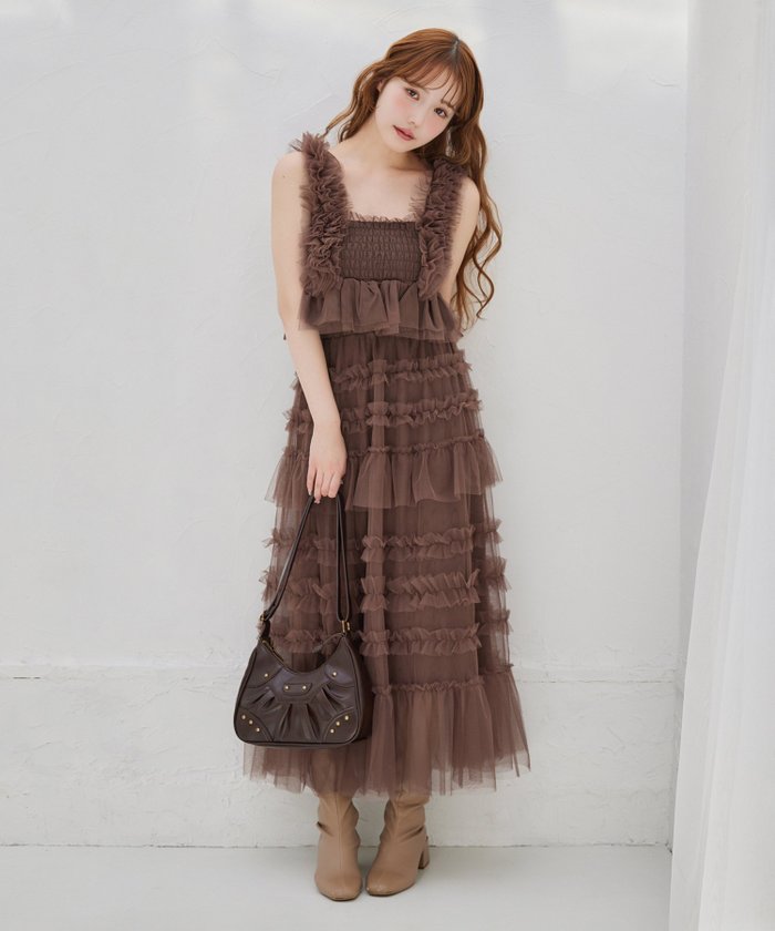 【ナイスクラップ/NICE CLAUP】のフリルチュールロングスカート インテリア・キッズ・メンズ・レディースファッション・服の通販 founy(ファニー) https://founy.com/ ファッション Fashion レディースファッション WOMEN スカート Skirt ロングスカート Long Skirt おすすめ Recommend アクセサリー Accessories カットソー Cut And Sew シンプル Simple ダウン Down チュール Tulle ティアードスカート Tiered Skirt トレーナー Trainer ビスチェ Bustier フリル Frills 楽ちん Easy |ID: prp329100004537854 ipo3291000000032379610