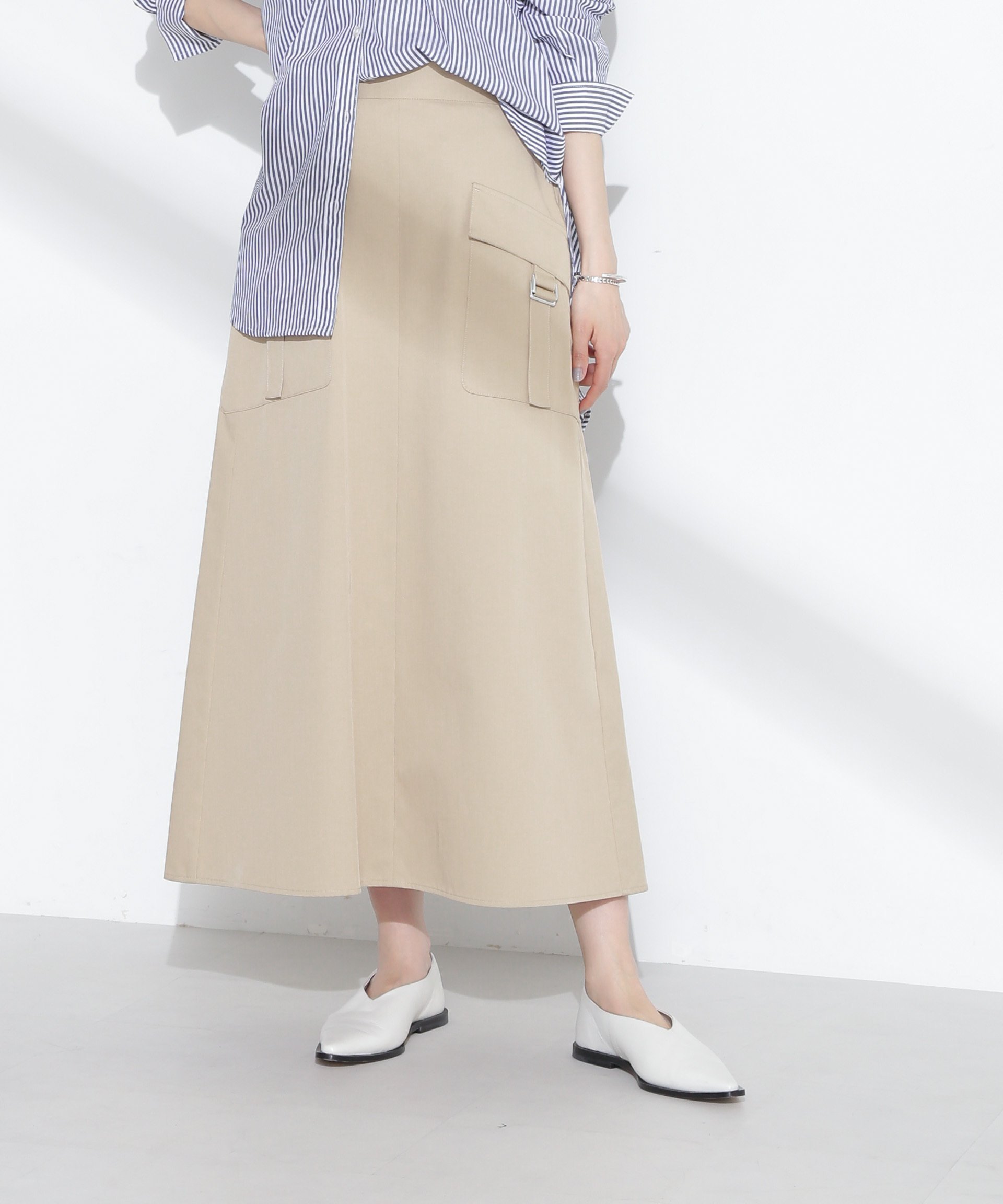 【ナノ ユニバース/nano universe】のフラップポケットフレアスカート インテリア・キッズ・メンズ・レディースファッション・服の通販 founy(ファニー) 　ファッション　Fashion　レディースファッション　WOMEN　スカート　Skirt　Aライン/フレアスカート　Flared A-Line Skirts　ウォッシャブル　Washable　ギャザー　Gather　コンパクト　Compact　ツイル　Twill　フラップ　Flap　フレア　Flare　ポケット　Pocket　ワーク　Work　おすすめ　Recommend　エレガント 上品　Elegant　2025年　2025　2025春夏・S/S　Ss,Spring/Summer,2025　ベージュ|ID: prp329100004537874 ipo3291000000032379697