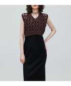【アダム エ ロペ/ADAM ET ROPE'】の【WEB限定】・【定番人気】パターンニットジレコンビワンピース ダークブラウン系(21)|ID: prp329100004537878 ipo3291000000032624200