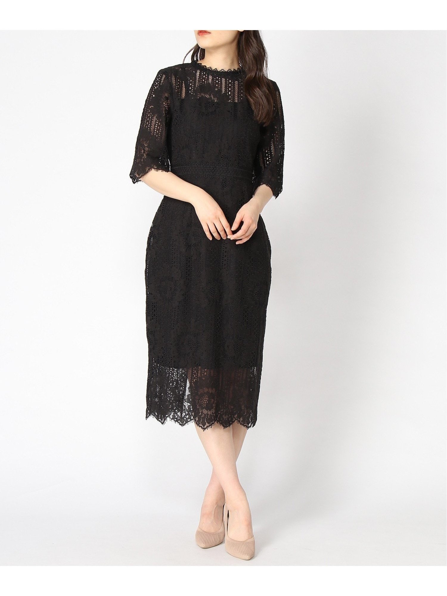 【ドレス/DRESS+】のタイトシルエットのミモレ丈ワンピースドレス パーティードレス 結婚式 人気、トレンドファッション・服の通販 founy(ファニー) 　ファッション　Fashion　レディースファッション　Fashion for Women　ワンピース　Dresses　フォーマル・パーティードレス・結婚式用ドレス　Elegant & Casual Dresses　インナー　Innerwear　ウェーブ　Wavy Pattern　エレガント 上品　Elegant　オケージョン　Occasion Wear　スカラップ　Scallop, Scalloped Edge　スリット　Slit, Slit Detail　ドレス　Dress, One-Piece　フォーマル　Formal, Dressy　フラワー　Flower, Floral　フリンジ　Fringe, Tassel　ラベンダー　Lavender　レース　Lace, Lace Fabric　セレモニー　Ceremony　入学式　Entrance Ceremony　卒業式　Graduation Ceremony　結婚式　Wedding　披露宴　Wedding Reception　二次会　After Party　 other-1|ID: prp329100004537934 ipo3291000000032671714