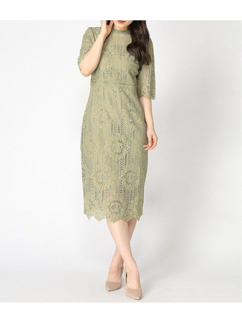 【ドレス/DRESS+】のタイトシルエットのミモレ丈ワンピースドレス パーティードレス 結婚式 インテリア・キッズ・メンズ・レディースファッション・服の通販 founy(ファニー) 　ファッション　Fashion　レディースファッション　Fashion for Women　ワンピース　Dresses　フォーマル・パーティードレス・結婚式用ドレス　Elegant & Casual Dresses　インナー　Innerwear　ウェーブ　Wavy Pattern　エレガント 上品　Elegant　オケージョン　Occasion Wear　スカラップ　Scallop, Scalloped Edge　スリット　Slit, Slit Detail　ドレス　Dress, One-Piece　フォーマル　Formal, Dressy　フラワー　Flower, Floral　フリンジ　Fringe, Tassel　ラベンダー　Lavender　レース　Lace, Lace Fabric　セレモニー　Ceremony　入学式　Entrance Ceremony　卒業式　Graduation Ceremony　結婚式　Wedding　披露宴　Wedding Reception　二次会　After Party　グリーン|ID: prp329100004537934 ipo3291000000032671721