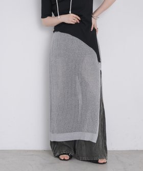 【レトロガール/RETRO GIRL】のlayered knit sk 人気、トレンドファッション・服の通販 founy(ファニー) ファッション Fashion レディースファッション WOMEN トップス・カットソー Tops/Tshirt ニット Knit Tops 2025年 2025 2025春夏・S/S Ss,Spring/Summer,2025 おすすめ Recommend サマー Summer シンプル Simple スリット Slit デニム Denim |ID:prp329100004537948