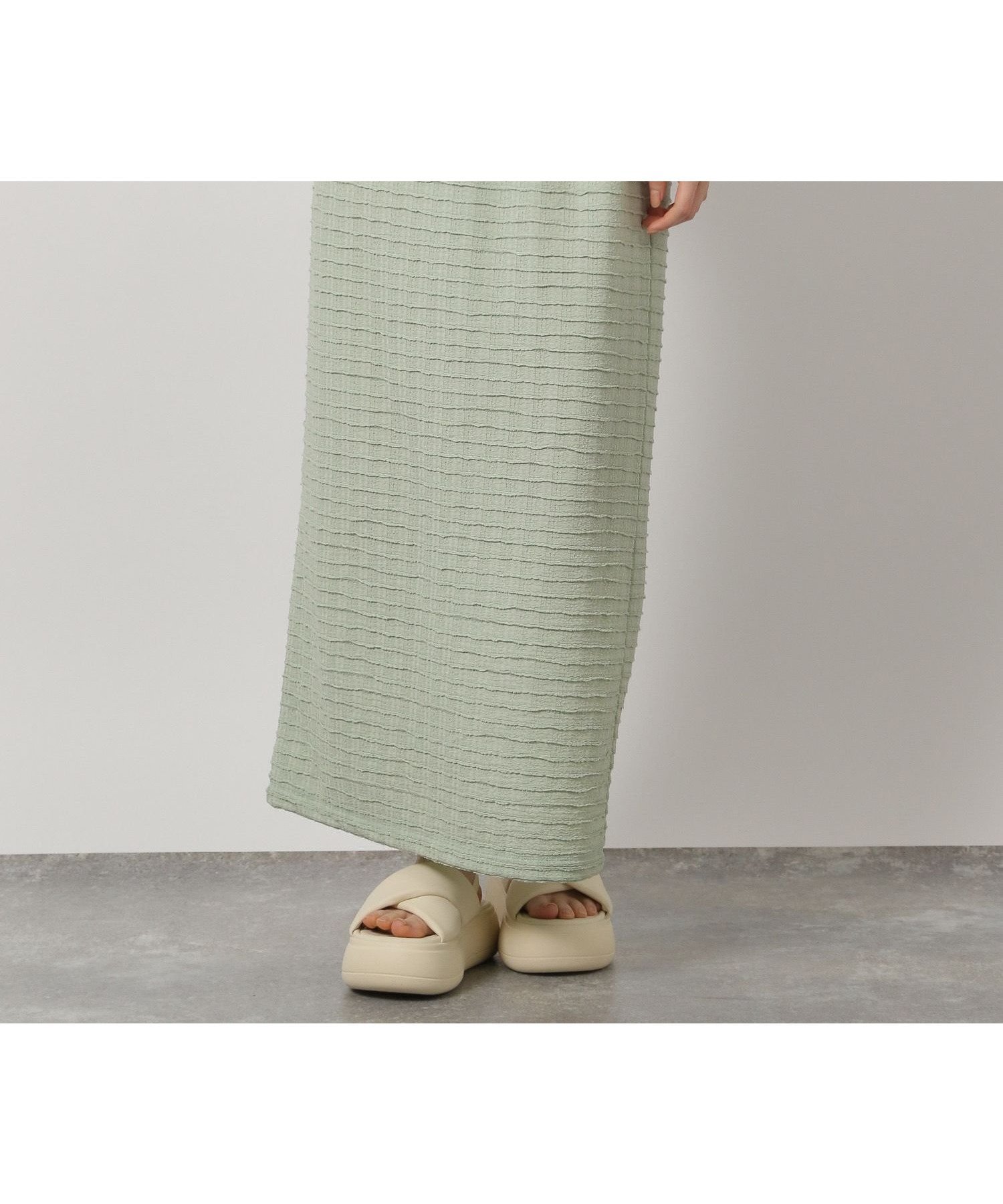 【ラコレ/LAKOLE】のカットシャーリングナロースカート インテリア・キッズ・メンズ・レディースファッション・服の通販 founy(ファニー) 　ファッション　Fashion　レディースファッション　WOMEN　スカート　Skirt　シンプル　Simple　スリット　Slit　フェミニン　Feminine　ミント|ID: prp329100004537951 ipo3291000000032355735