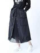 【ラシュッド/LASUD】のボタンスリットプリーツスカート ブラック|ID: prp329100004537985 ipo3291000000032655906