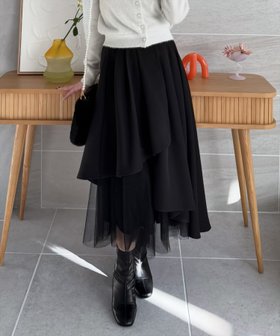 【クリア/clear】のチュールドッキングアシンメトリースカート 人気、トレンドファッション・服の通販 founy(ファニー) ファッション Fashion レディースファッション WOMEN スカート Skirt おすすめ Recommend チュール Tulle ドッキング Docking フェミニン Feminine 春 Spring |ID:prp329100004537998