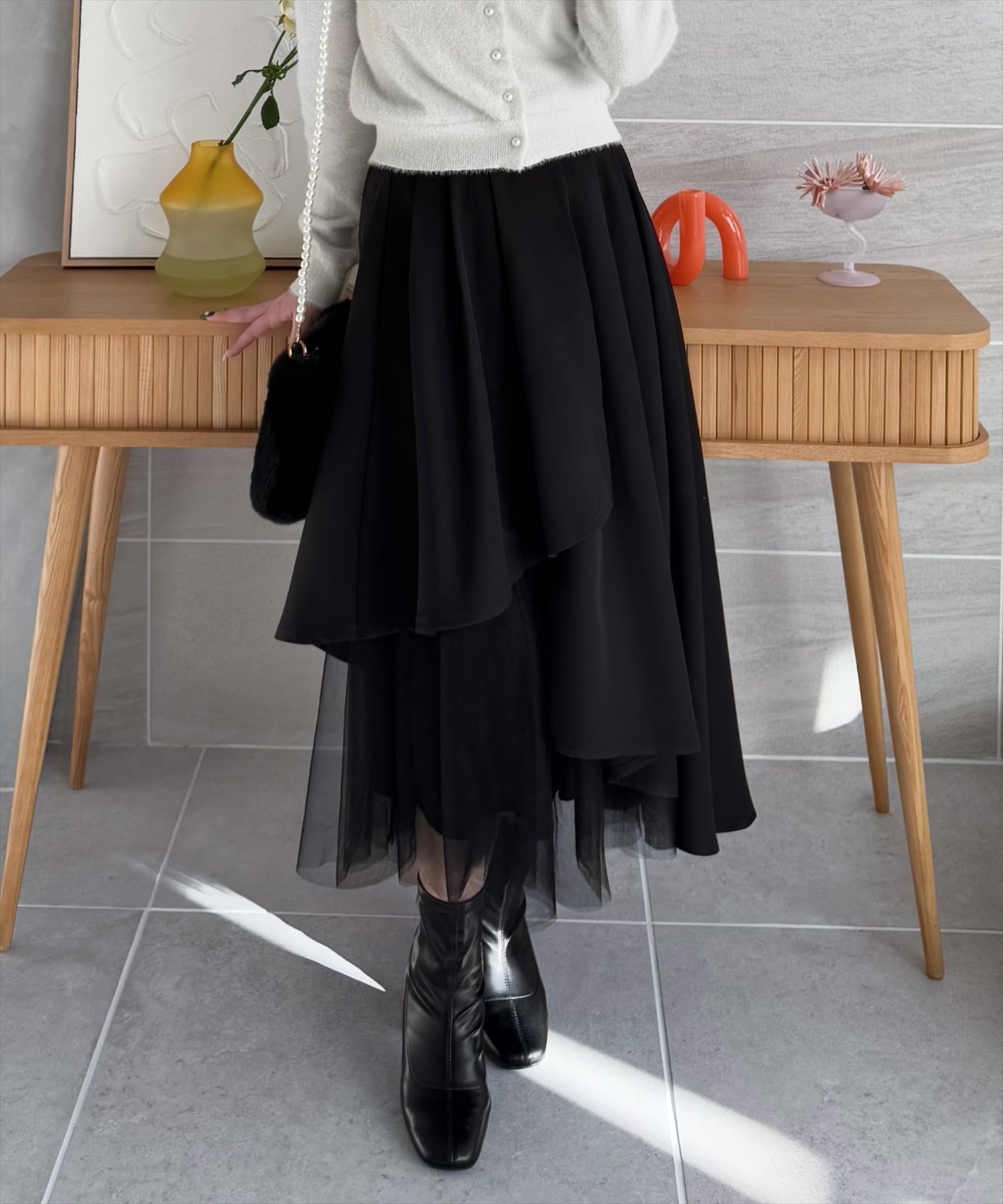 【クリア/clear】のチュールドッキングアシンメトリースカート 人気、トレンドファッション・服の通販 founy(ファニー) 　ファッション　Fashion　レディースファッション　WOMEN　スカート　Skirt　おすすめ　Recommend　チュール　Tulle　ドッキング　Docking　フェミニン　Feminine　春　Spring　 other-1|ID: prp329100004537998 ipo3291000000032315578