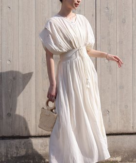 【バブ ブージュルード/Bab Bou Jeloud】の【低身長向けサイズあり】フロント刺繍ウエストシャーリングワンピース 人気、トレンドファッション・服の通販 founy(ファニー) ファッション Fashion レディースファッション Fashion for Women ワンピース Dresses インド Indian Textile オリエンタル Oriental Pattern サンダル Sandals, Summer Shoes シアー Sheer, See-Through シャーリング Shirring, Ruched シューズ Shoes, Footwear スニーカー Sneakers, Trainers デコルテ Décolleté, Neckline フラット Flat, Flat Shoes フロント Front, Front Design ペチコート Petticoat, Underskirt ロング Long, Long-Length 夏 Summer エレガント 上品 Elegant |ID:prp329100004538002