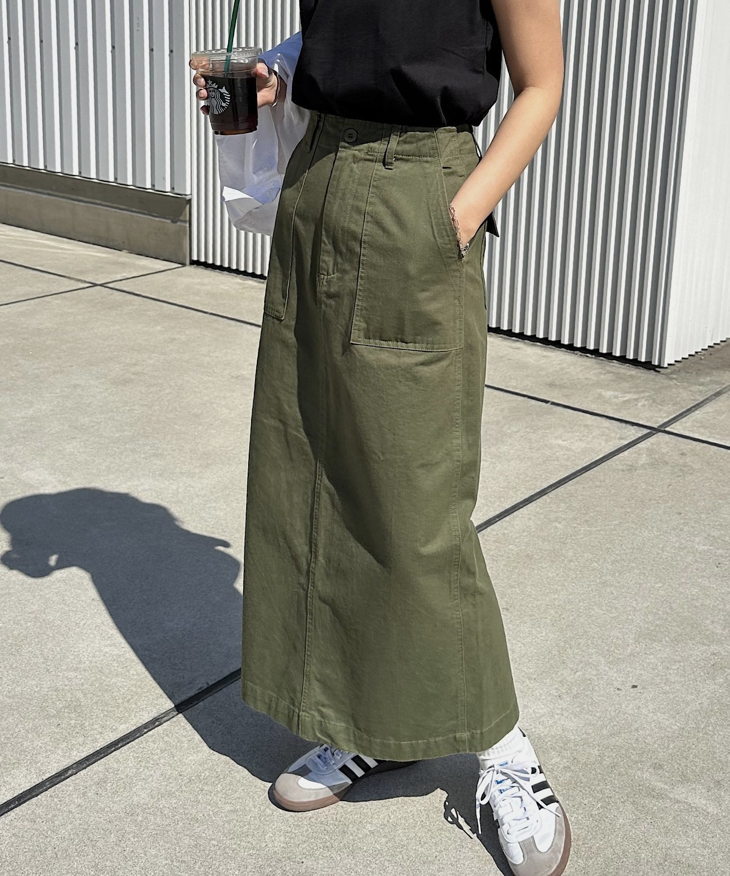 【その他のブランド/Other】のハイウエスト ベイカー スカート インテリア・キッズ・メンズ・レディースファッション・服の通販 founy(ファニー) 　ファッション　Fashion　レディースファッション　Ladies' Fashion Online　スカート　Skirt　おすすめ　Recommend　スリット　Slit　デニム　Denim　バランス　Balance　ボトム　Bottom　カーキ|ID: prp329100004538053 ipo3291000000032639579