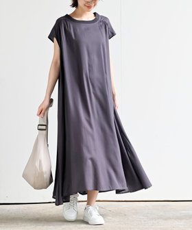 【アールピーエス/rps】のリブ切替レーヨンワイドワンピース 人気、トレンドファッション・服の通販 founy(ファニー) ファッション Fashion レディースファッション WOMEN ワンピース Dress なめらか Smooth インド India ギャザー Gather フレア Flare ポケット Pocket リラックス Relax 切替 Switching |ID:prp329100004538070