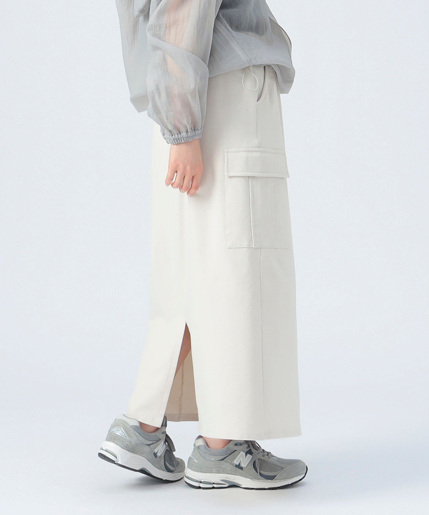 【ビームス ハート/BEAMS HEART】のカットデニム ロングスカート インテリア・キッズ・メンズ・レディースファッション・服の通販 founy(ファニー) 　ファッション　Fashion　レディースファッション　Fashion for Women　スカート　Skirts　ロングスカート　Long Skirts / Maxi & Midi Skirts　クール　Cool, Chic　シンプル　Simple, Minimal　ジャケット　Jacket, Outerwear　スウェット / スエット　Sweatshirt, Sweatwear　デニム　Denim, Jeans Material　ポケット　Pocket, Pocket Detail　ロング　Long, Long-Length　IVORY|ID: prp329100004538071 ipo3291000000032724131