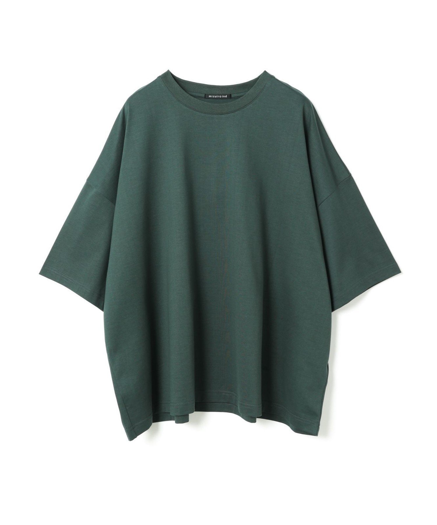 【マーコート/MARcourt】のmizuiro ind クルーネックワイドチュニック インテリア・キッズ・メンズ・レディースファッション・服の通販 founy(ファニー) 　ファッション　Fashion　レディースファッション　Fashion for Women　トップス・カットソー　Cut & Sew Tops　ベーシック　Basic, Essential　ポケット　Pocket, Pocket Detail　無地　Plain, Solid Color　ダークグリーン|ID: prp329100004538096 ipo3291000000032720666