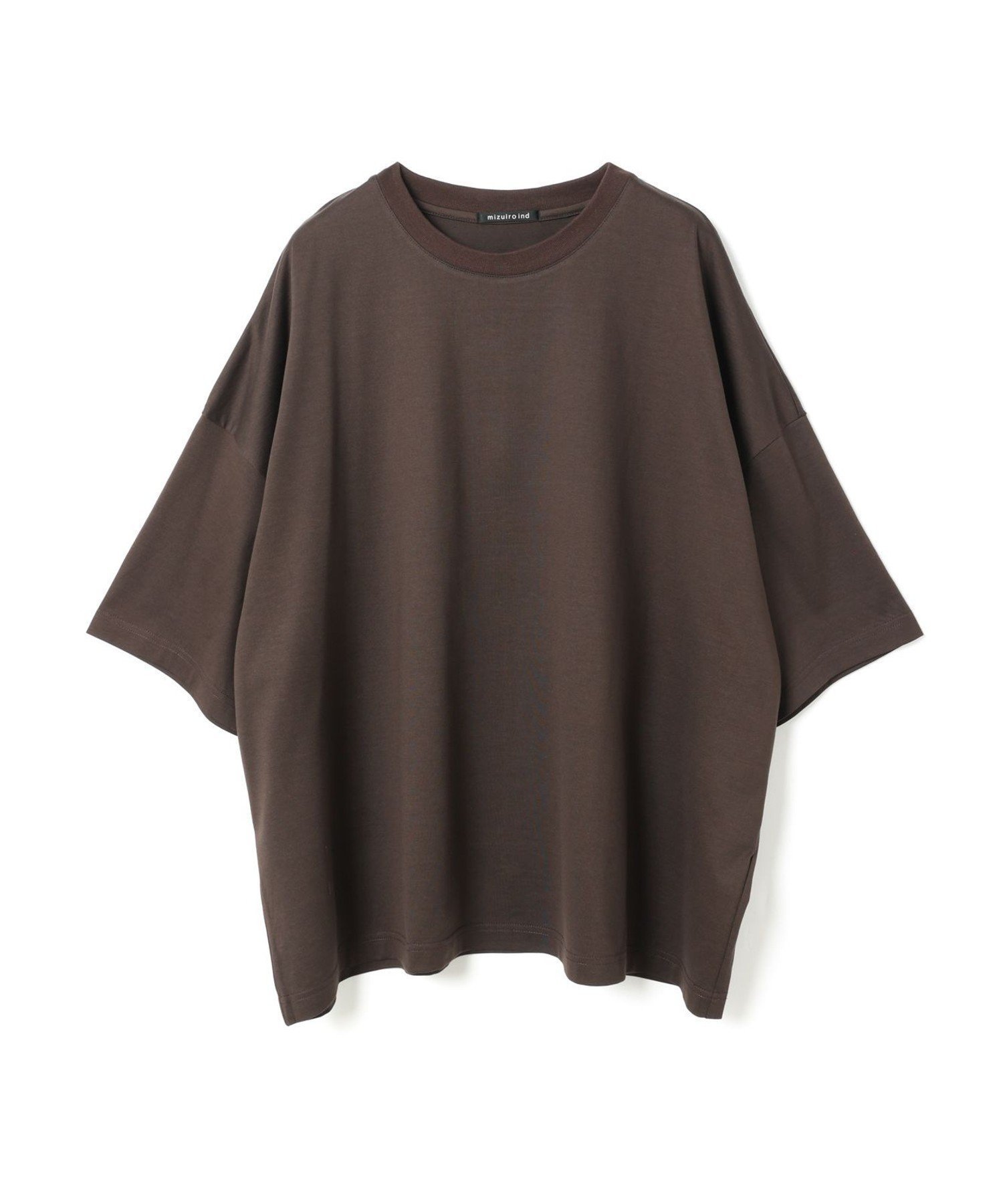 【マーコート/MARcourt】のmizuiro ind クルーネックワイドチュニック インテリア・キッズ・メンズ・レディースファッション・服の通販 founy(ファニー) 　ファッション　Fashion　レディースファッション　Fashion for Women　トップス・カットソー　Cut & Sew Tops　ベーシック　Basic, Essential　ポケット　Pocket, Pocket Detail　無地　Plain, Solid Color　ダークブラウン|ID: prp329100004538096 ipo3291000000032720669