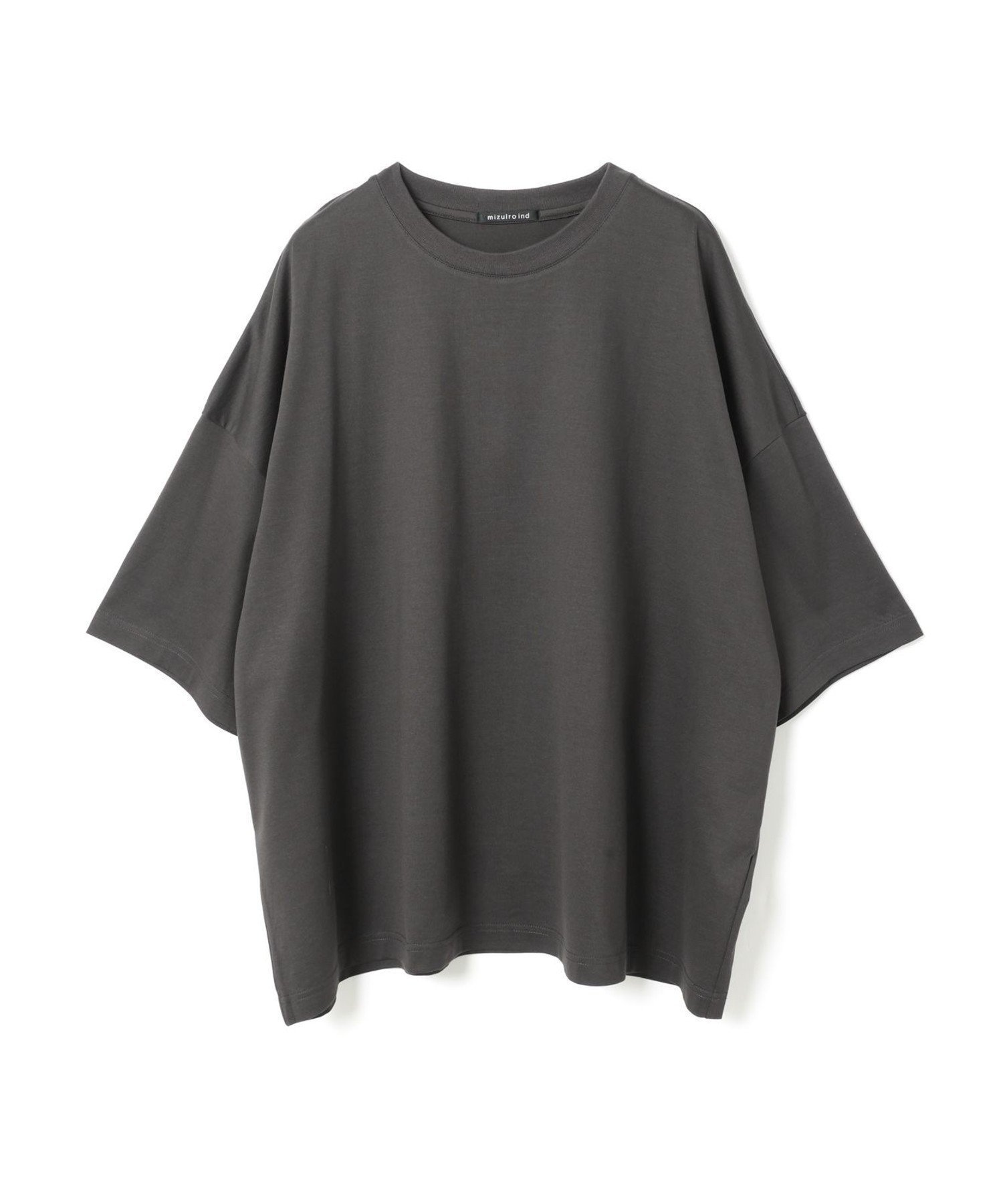 【マーコート/MARcourt】のmizuiro ind クルーネックワイドチュニック インテリア・キッズ・メンズ・レディースファッション・服の通販 founy(ファニー) 　ファッション　Fashion　レディースファッション　Fashion for Women　トップス・カットソー　Cut & Sew Tops　ベーシック　Basic, Essential　ポケット　Pocket, Pocket Detail　無地　Plain, Solid Color　ダークグレー|ID: prp329100004538096 ipo3291000000032720671