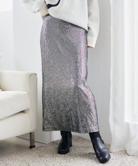 【ミスティ ウーマン/mysty woman】のスパンコールナロースカート 人気、トレンドファッション・服の通販 founy(ファニー) ファッション Fashion レディースファッション WOMEN スカート Skirt おすすめ Recommend ジップ Zip スパンコール Sequins ダウン Down ロング Long 楽ちん Easy |ID:prp329100004538162