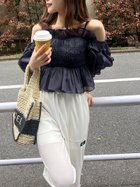 【スナイデル/SNIDEL】のSustainableギャザーオフショルブラウス NVY[089]|ID: prp329100004538188 ipo3291000000032611105