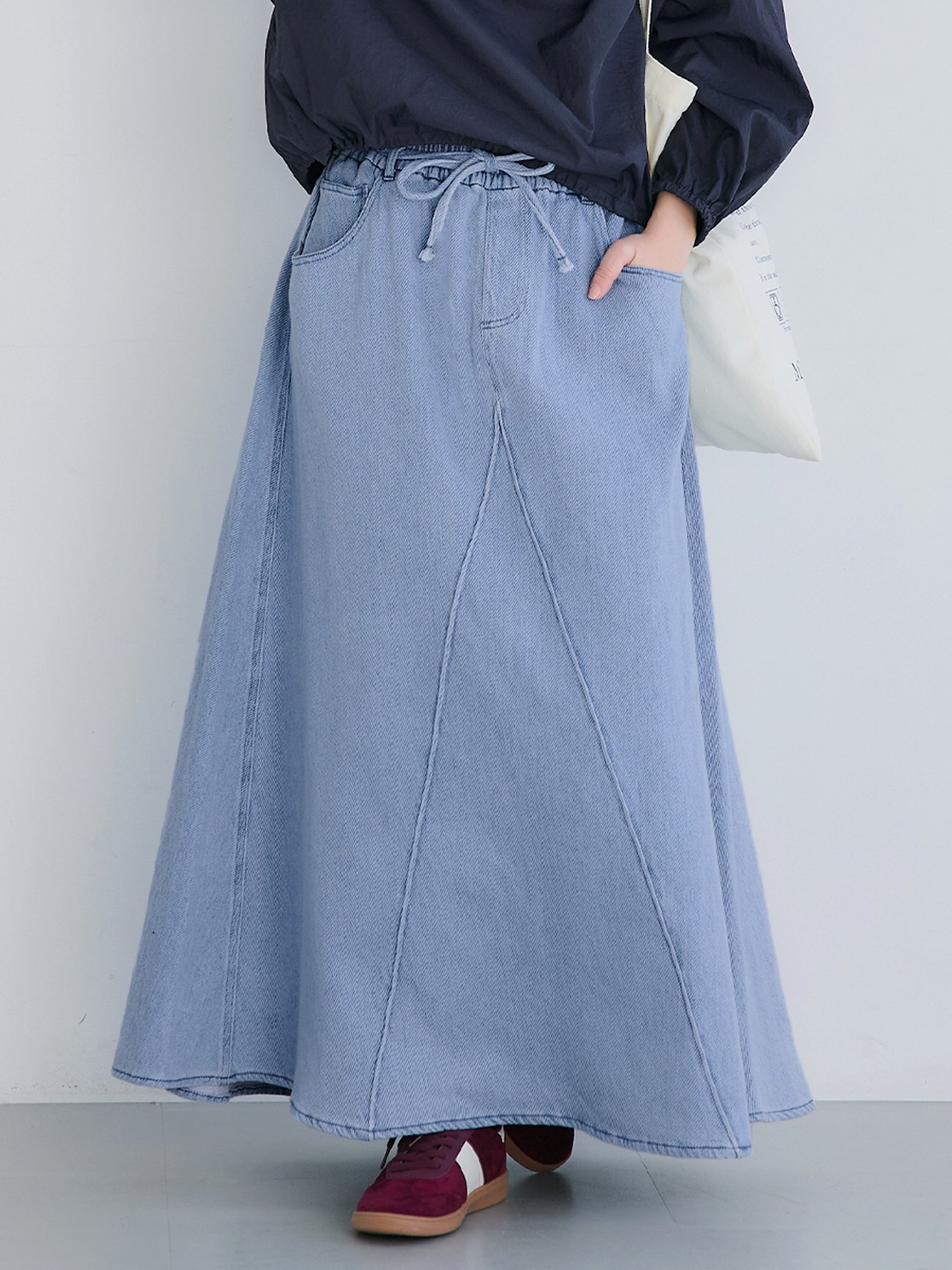 【コカ/COCA】の度甘デニムフレアスカート インテリア・キッズ・メンズ・レディースファッション・服の通販 founy(ファニー) 　ファッション　Fashion　レディースファッション　WOMEN　スカート　Skirt　Aライン/フレアスカート　Flared A-Line Skirts　コンパクト　Compact　サンダル　Sandals　スニーカー　Sneakers　デニム　Denim　ドローストリング　Drawstring　バランス　Balance　フレア　Flare　ポケット　Pocket　リラックス　Relax　Blue|ID: prp329100004538191 ipo3291000000032067555