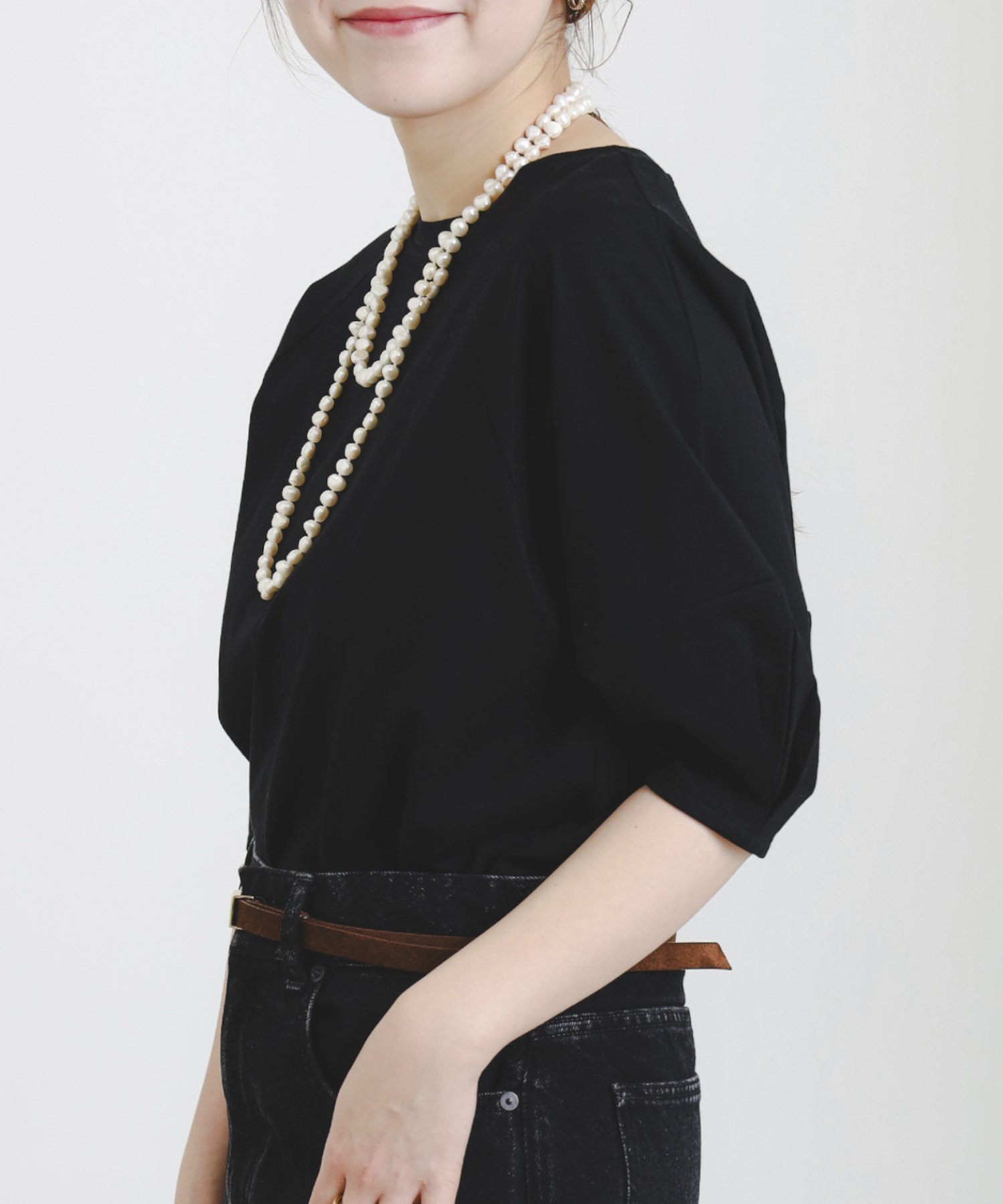 【ビーミングライフストアバイビームス/B:MING LIFE STORE by BEAMS】の【+15%ポイントバック】シルケット ワイドスリーブ Tシャツ 25SS 夏まで使える きれいめ ウォッシャブル 母の日 インテリア・キッズ・メンズ・レディースファッション・服の通販 founy(ファニー) 　ファッション　Fashion　レディースファッション　WOMEN　トップス・カットソー　Tops/Tshirt　シャツ/ブラウス　Shirts/Blouses　ロング / Tシャツ　T-Shirts　バッグ　Bag　インナー　Inner　ウォッシャブル　Washable　春　Spring　カーゴパンツ　Cargo Pants　クール　Cool　シルケット　Mercerization　シンプル　Simple　スリーブ　Sleeve　とろみ　Thickness　デニム　Denim　定番　Standard　人気　Popularity　バランス　Balance　ロング　Long　ワイド　Wide　おすすめ　Recommend　夏　Summer　2025年　2025　2025春夏・S/S　Ss,Spring/Summer,2025　BLACK|ID: prp329100004538195 ipo3291000000032067584