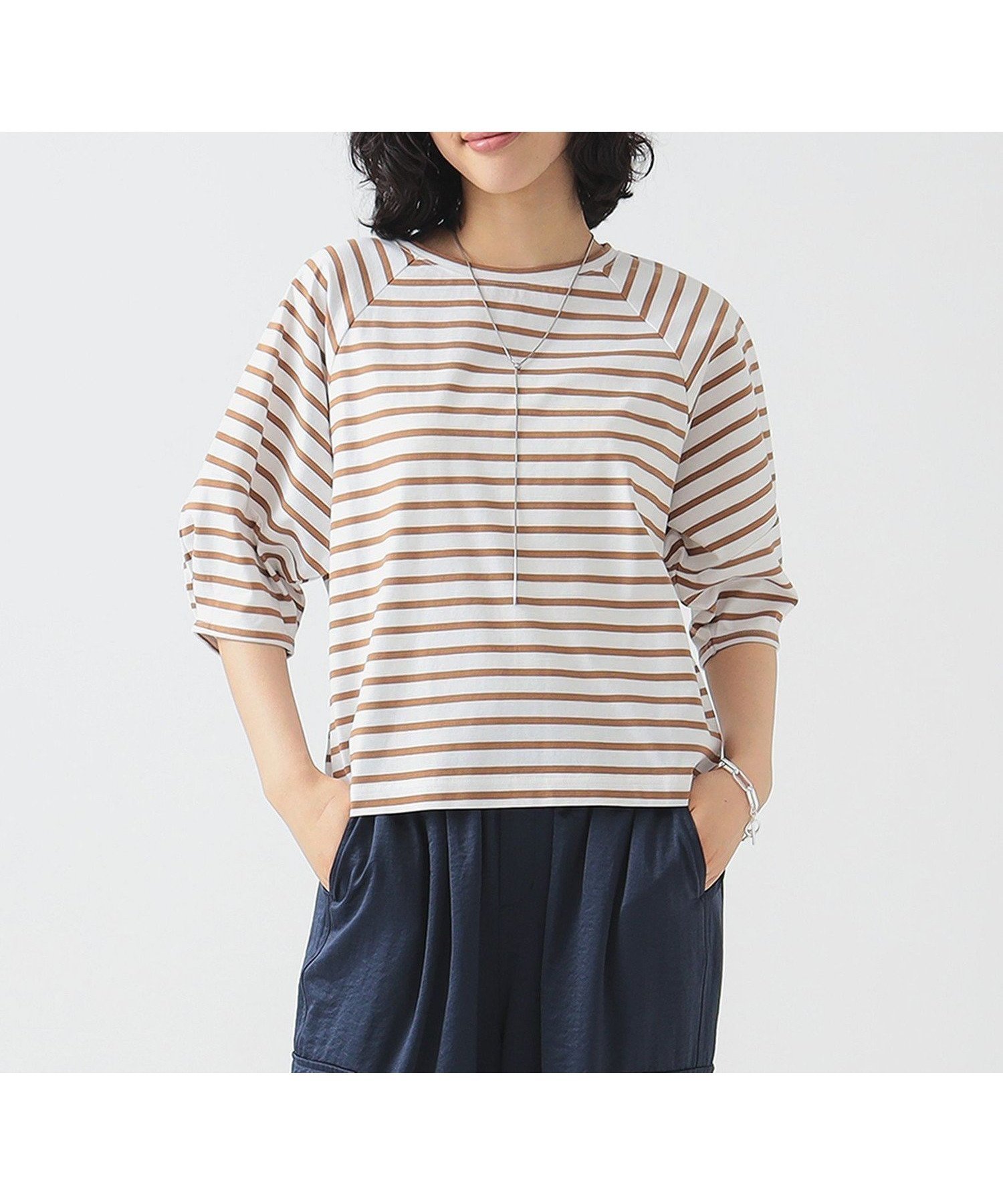 【ビーミングライフストアバイビームス/B:MING LIFE STORE by BEAMS】の【+15%ポイントバック】シルケット ワイドスリーブ Tシャツ 25SS 夏まで使える きれいめ ウォッシャブル 母の日 インテリア・キッズ・メンズ・レディースファッション・服の通販 founy(ファニー) 　ファッション　Fashion　レディースファッション　WOMEN　トップス・カットソー　Tops/Tshirt　シャツ/ブラウス　Shirts/Blouses　ロング / Tシャツ　T-Shirts　バッグ　Bag　インナー　Inner　ウォッシャブル　Washable　春　Spring　カーゴパンツ　Cargo Pants　クール　Cool　シルケット　Mercerization　シンプル　Simple　スリーブ　Sleeve　とろみ　Thickness　デニム　Denim　定番　Standard　人気　Popularity　バランス　Balance　ロング　Long　ワイド　Wide　おすすめ　Recommend　夏　Summer　2025年　2025　2025春夏・S/S　Ss,Spring/Summer,2025　OFF_WHITE*CAMEL|ID: prp329100004538195 ipo3291000000032067587